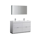 Valencia 60" Free Standing Double Basin Vanity Set with Cabinet, Acrylic Vanity Top, and Medicine Cabinet - image 1