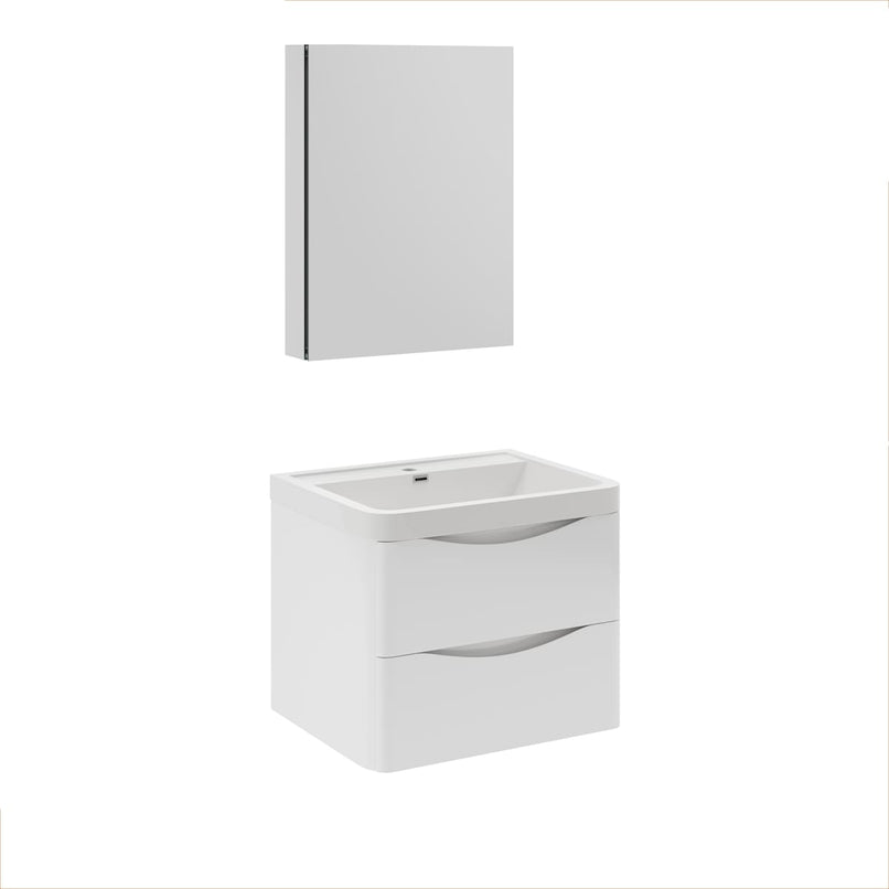 Tuscany 24" Wall Mounted Single Basin Vanity Set with Cabinet, Acrylic Vanity Top, and Medicine Cabinet - image 2