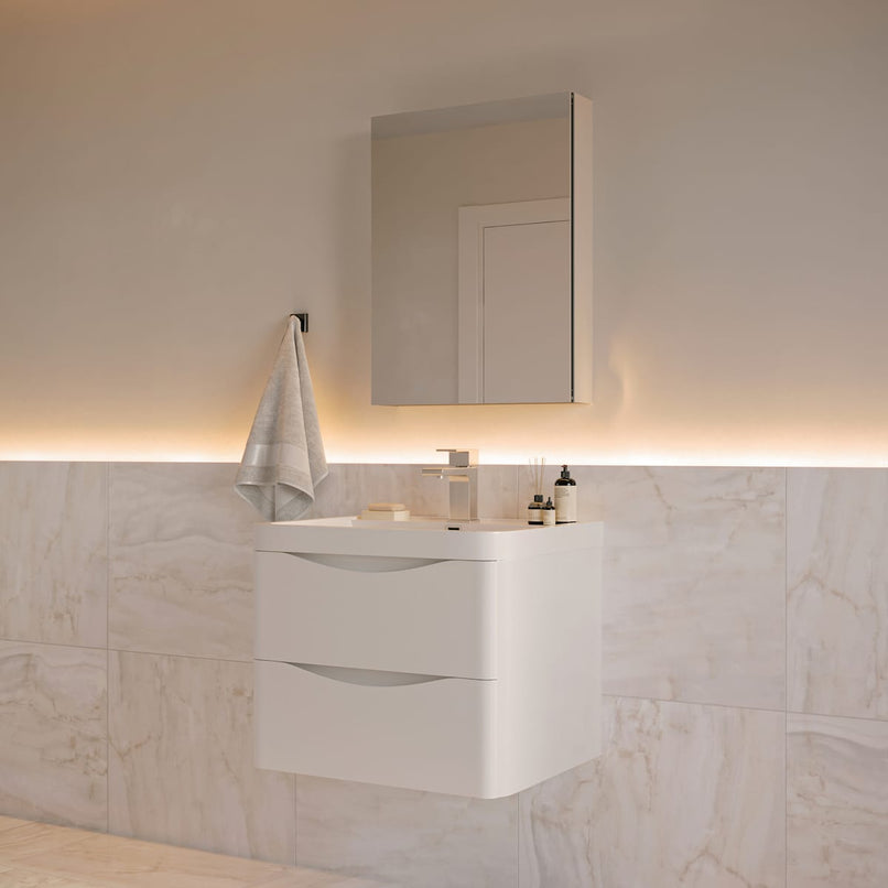 Tuscany 24" Wall Mounted Single Basin Vanity Set with Cabinet, Acrylic Vanity Top, and Medicine Cabinet - image 4