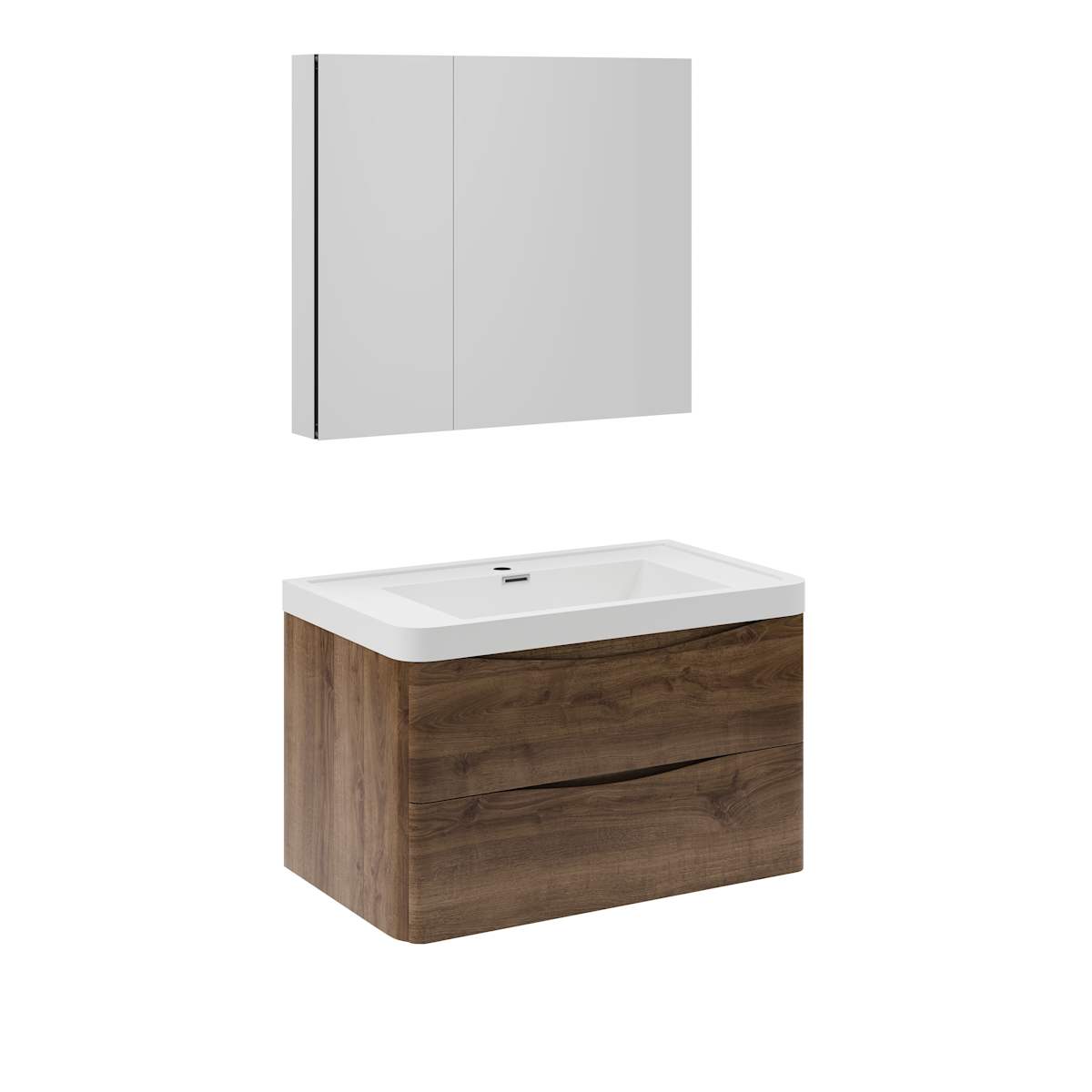 Tuscany 32" Wall Mounted Single Basin Vanity Set with Cabinet, Acrylic Vanity Top, and Medicine Cabinet