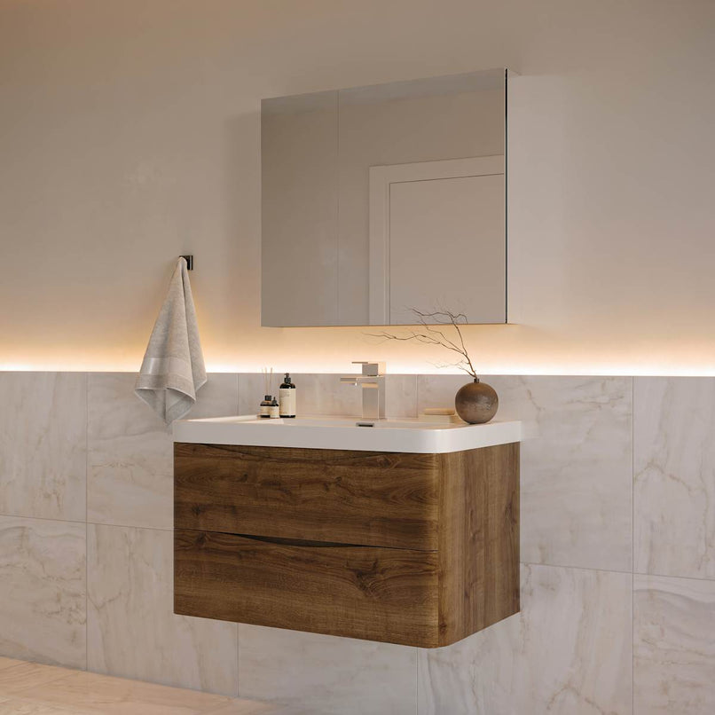 Tuscany 32" Wall Mounted Single Basin Vanity Set with Cabinet, Acrylic Vanity Top, and Medicine Cabinet - image 4