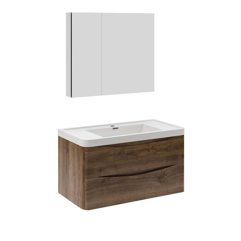 Tuscany 36" Wall Mounted Single Basin Vanity Set with Cabinet, Acrylic Vanity Top, and Medicine Cabinet - image 2