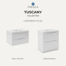 Tuscany 36" Wall Mounted Single Basin Vanity Set with Cabinet, Acrylic Vanity Top, and Medicine Cabinet - image 10