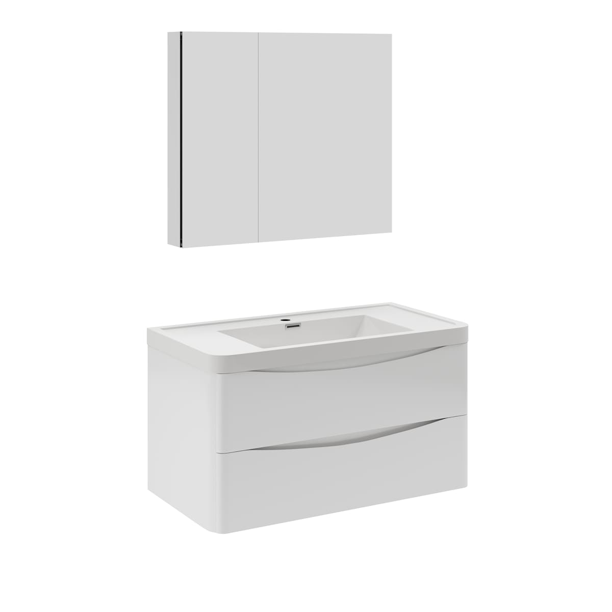 Tuscany 36" Wall Mounted Single Basin Vanity Set with Cabinet, Acrylic Vanity Top, and Medicine Cabinet