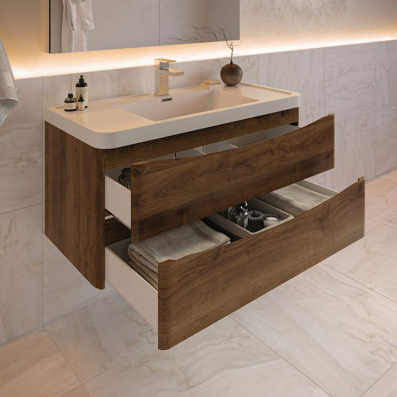 Tuscany 40" Wall Mounted Single Basin Vanity Set with Cabinet, Acrylic Vanity Top, and Medicine Cabinet - image 3