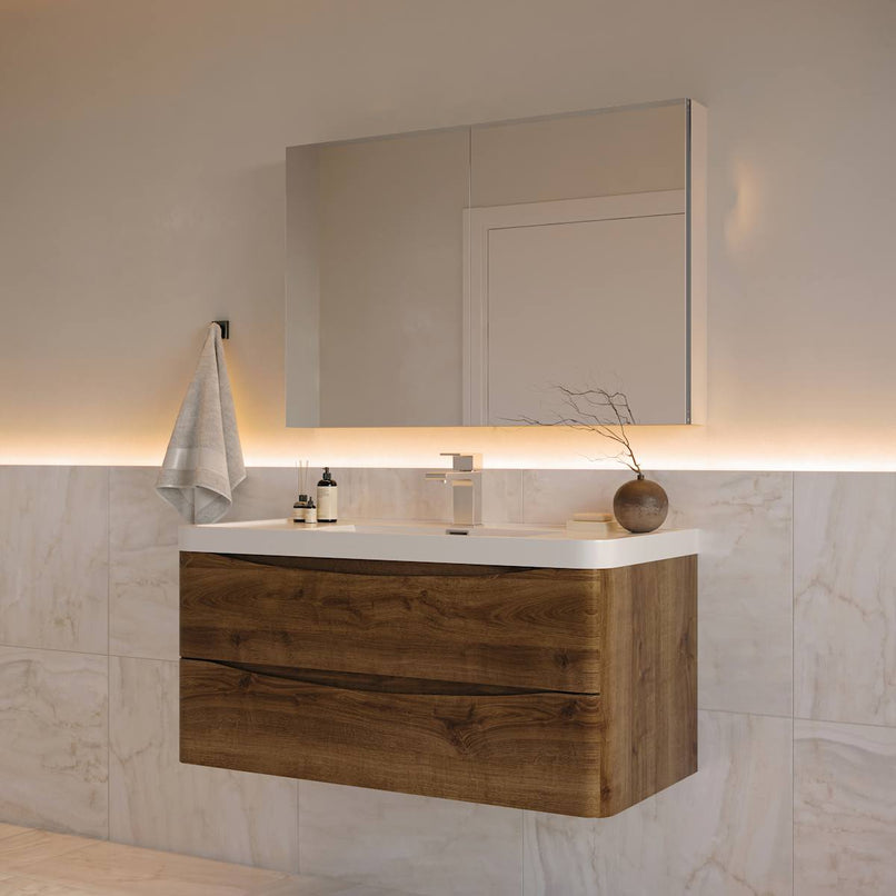 Tuscany 40" Wall Mounted Single Basin Vanity Set with Cabinet, Acrylic Vanity Top, and Medicine Cabinet - image 4