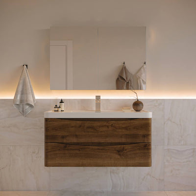 Tuscany 40" Wall Mounted Single Basin Vanity Set with Cabinet, Acrylic Vanity Top, and Medicine Cabinet - image 1