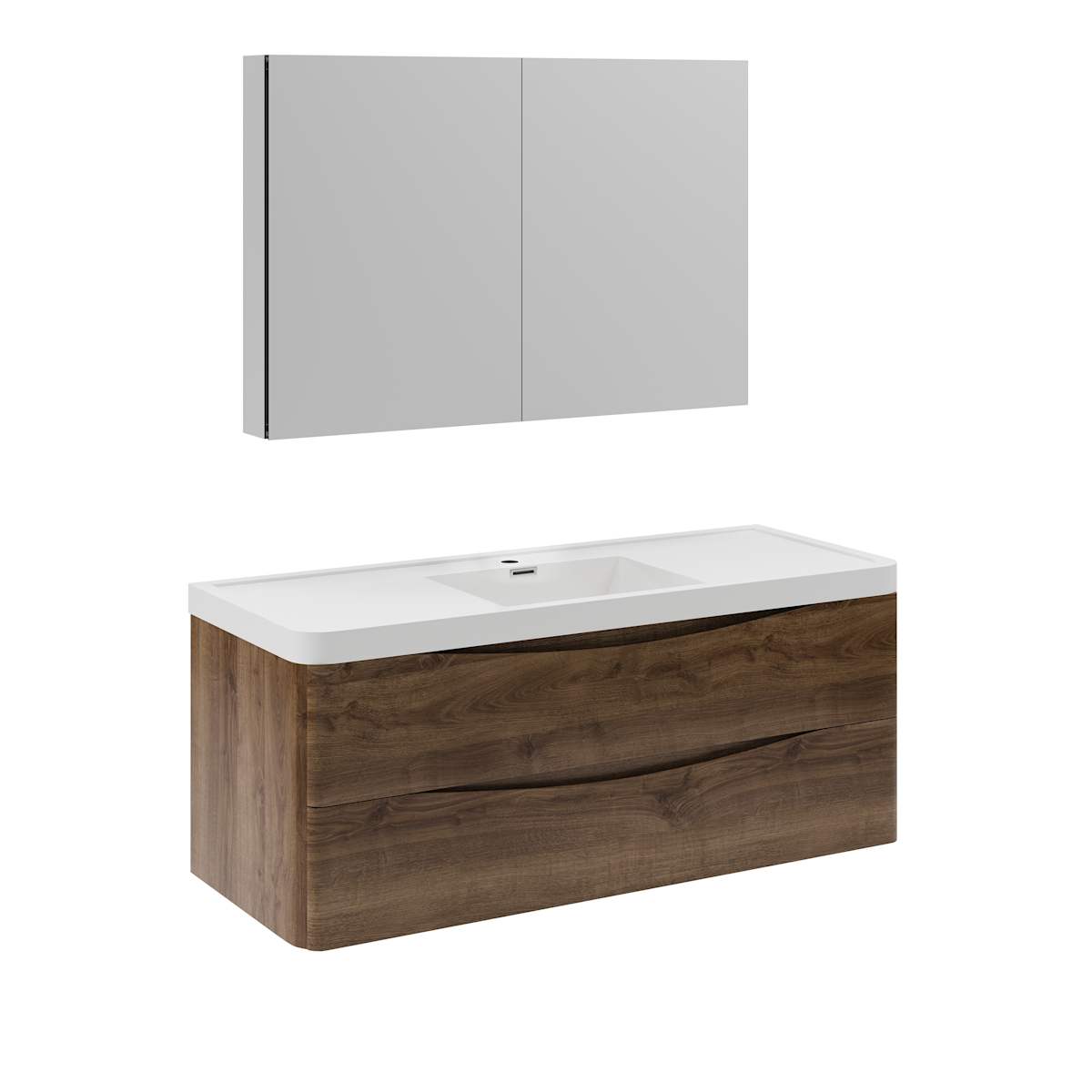 Tuscany 48" Wall Mounted Single Basin Vanity Set with Cabinet, Acrylic Vanity Top, and Medicine Cabinet