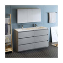 Lazzaro 60" Free Standing Double Basin Vanity Set with Cabinet, Acrylic Vanity Top, and Medicine Cabinet - image 2