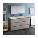 Lazzaro 60" Free Standing Double Basin Vanity Set with Cabinet, Acrylic Vanity Top, and Medicine Cabinet - image 4