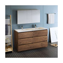 Lazzaro 60" Free Standing Double Basin Vanity Set with Cabinet, Acrylic Vanity Top, and Medicine Cabinet - image 5