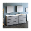 Lazzaro 84" Free Standing Double Basin Vanity Set with Cabinet, Acrylic Vanity Top, and Medicine Cabinet - image 6