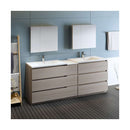 Lazzaro 84" Free Standing Double Basin Vanity Set with Cabinet, Acrylic Vanity Top, and Medicine Cabinet - image 8