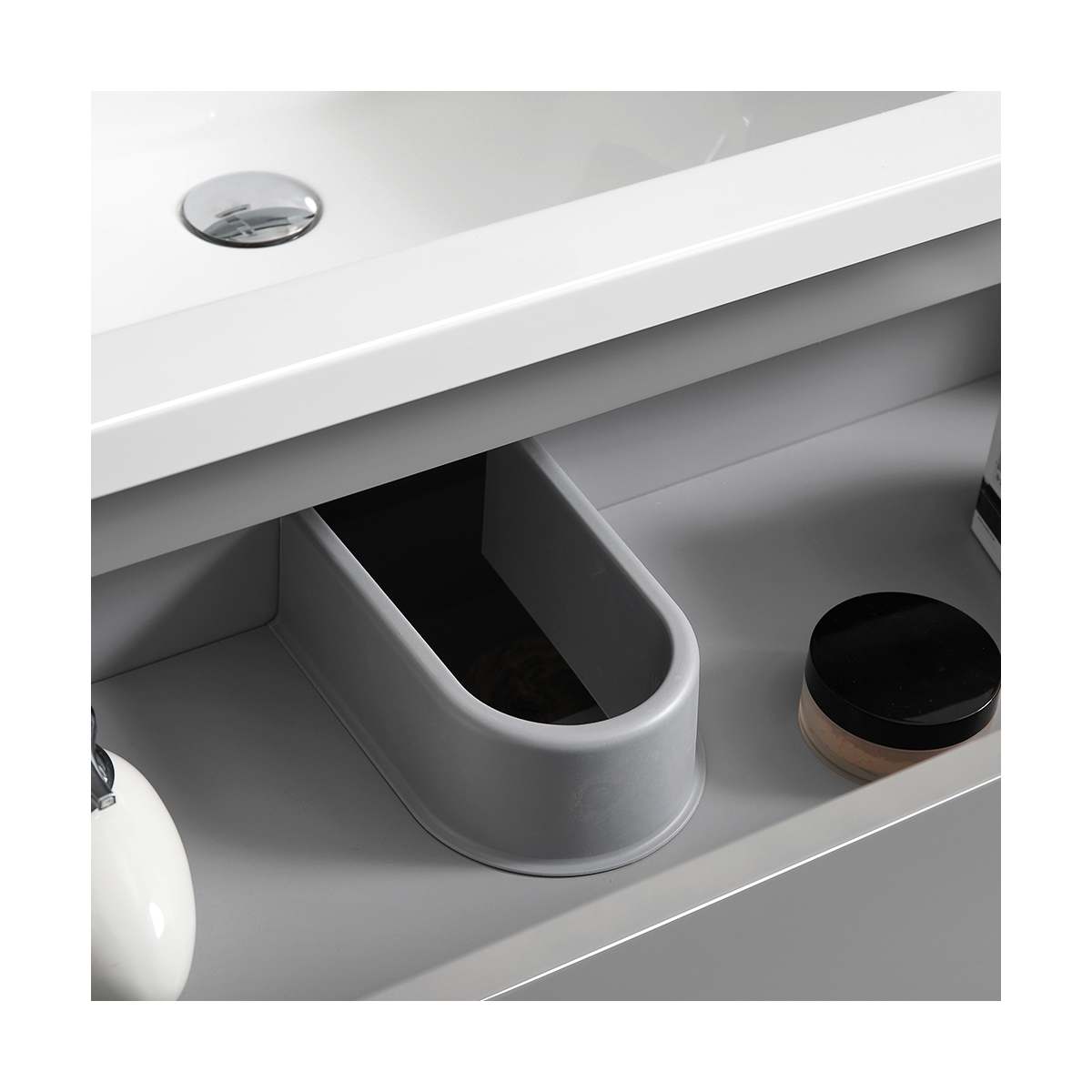 Lazzaro 84" Free Standing Double Basin Vanity Set with Cabinet, Acrylic Vanity Top, and Medicine Cabinet - image 10