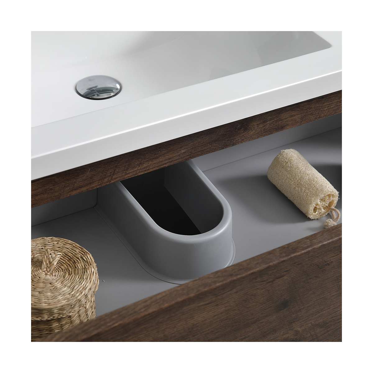 Lazzaro 84" Free Standing Double Basin Vanity Set with Cabinet, Acrylic Vanity Top, and Medicine Cabinet - image 16