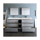 Lazzaro 84" Free Standing Double Basin Vanity Set with Cabinet, Acrylic Vanity Top, and Medicine Cabinet - image 22