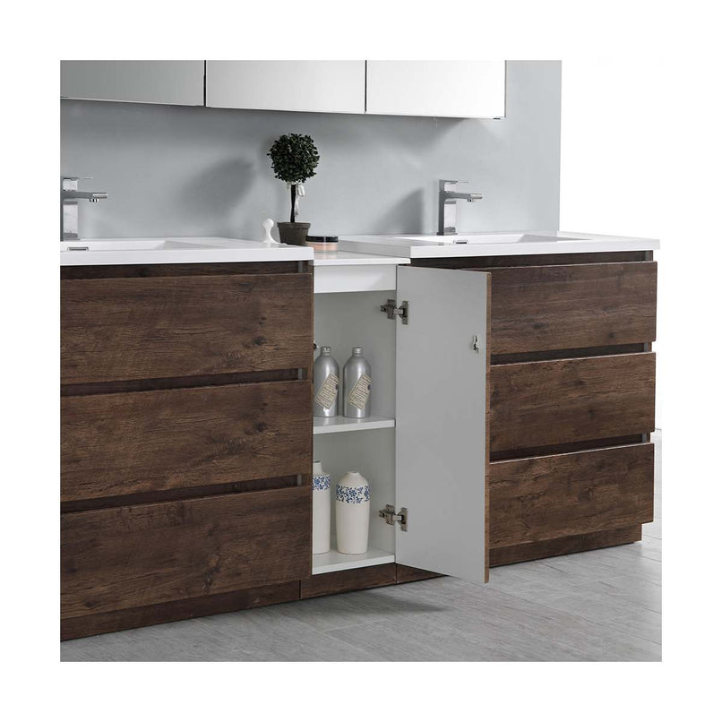 Lazzaro 84" Free Standing Double Basin Vanity Set with Cabinet, Acrylic Vanity Top, and Medicine Cabinet - image 41