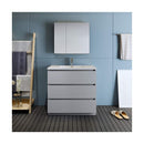 Lazzaro 36" Free Standing Single Basin Vanity Set with Cabinet, Acrylic Vanity Top, and Medicine Cabinet - image 3