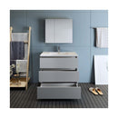 Lazzaro 36" Free Standing Single Basin Vanity Set with Cabinet, Acrylic Vanity Top, and Medicine Cabinet - image 4