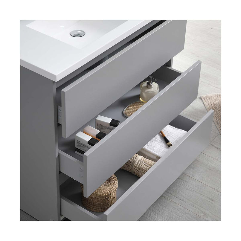 Lazzaro 36" Free Standing Single Basin Vanity Set with Cabinet, Acrylic Vanity Top, and Medicine Cabinet - image 6