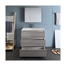 Lazzaro 36" Free Standing Single Basin Vanity Set with Cabinet, Acrylic Vanity Top, and Medicine Cabinet - image 12