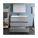 Lazzaro 48" Free Standing Single Basin Vanity Set with Cabinet, Acrylic Vanity Top, and Medicine Cabinet - image 4