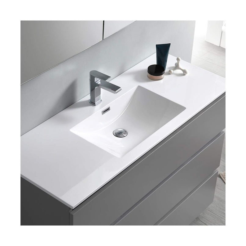 Lazzaro 48" Free Standing Single Basin Vanity Set with Cabinet, Acrylic Vanity Top, and Medicine Cabinet - image 5
