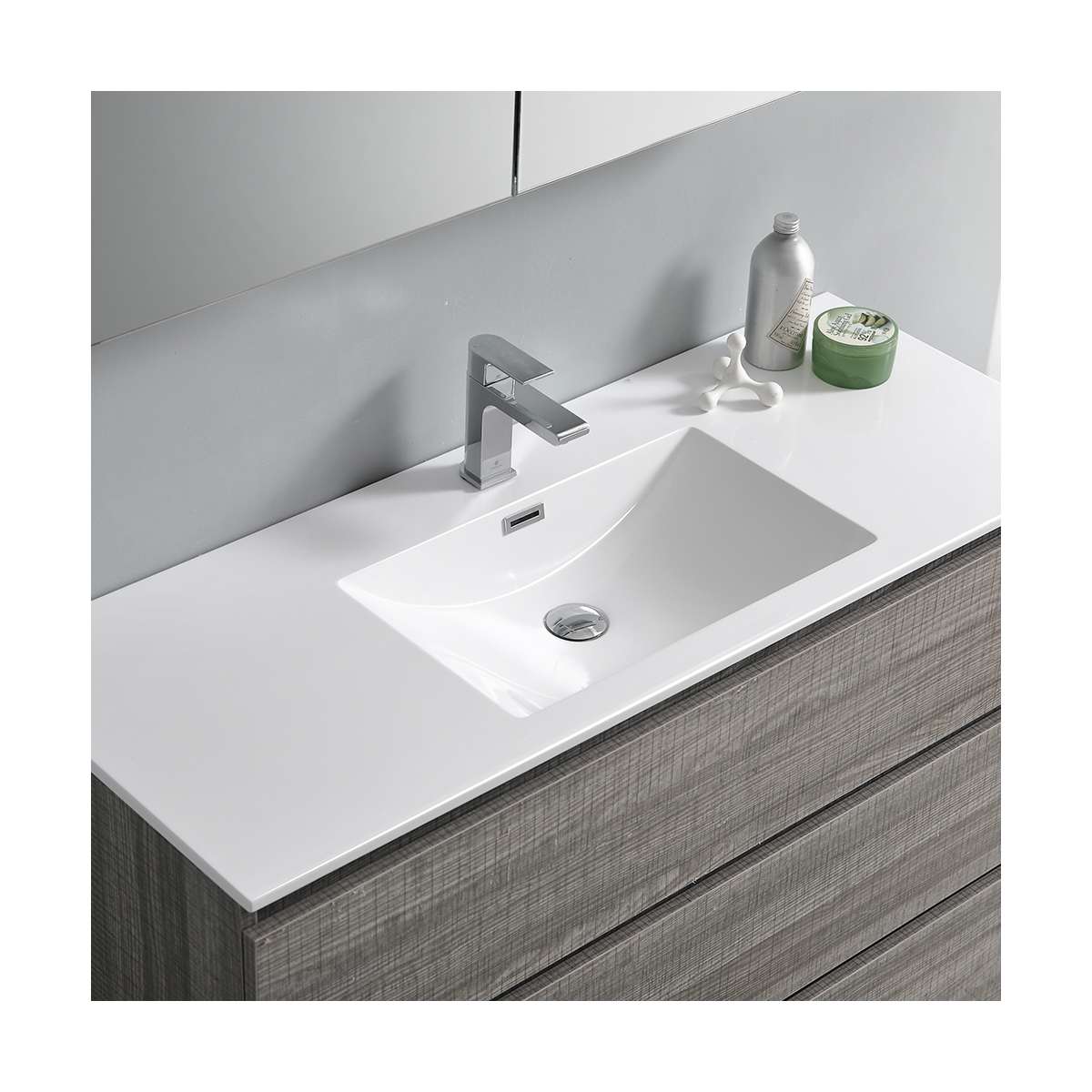 Lazzaro 48" Free Standing Single Basin Vanity Set with Cabinet, Acrylic Vanity Top, and Medicine Cabinet