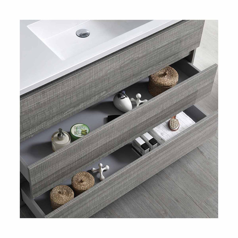 Lazzaro 48" Free Standing Single Basin Vanity Set with Cabinet, Acrylic Vanity Top, and Medicine Cabinet - image 13