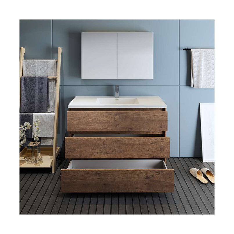 Lazzaro 48" Free Standing Single Basin Vanity Set with Cabinet, Acrylic Vanity Top, and Medicine Cabinet - image 25