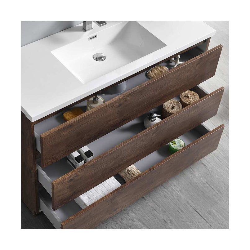 Lazzaro 48" Free Standing Single Basin Vanity Set with Cabinet, Acrylic Vanity Top, and Medicine Cabinet - image 27