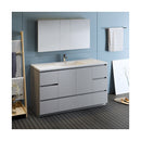 Lazzaro 60" Free Standing Single Basin Vanity Set with Cabinet, Acrylic Vanity Top, and Medicine Cabinet - image 2