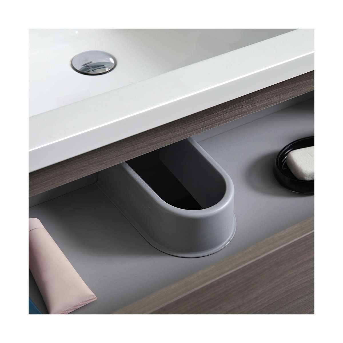 Lazzaro 60" Free Standing Single Basin Vanity Set with Cabinet, Acrylic Vanity Top, and Medicine Cabinet - image 8