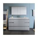 Lazzaro 60" Free Standing Single Basin Vanity Set with Cabinet, Acrylic Vanity Top, and Medicine Cabinet - image 11