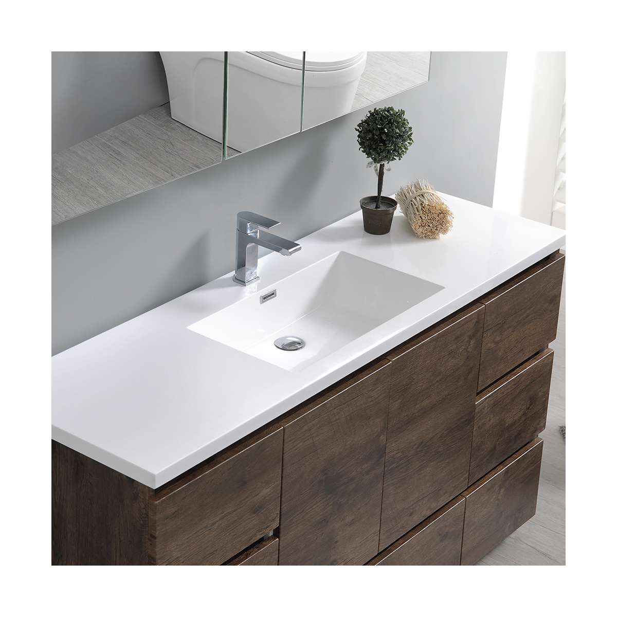 Lazzaro 60" Free Standing Single Basin Vanity Set with Cabinet, Acrylic Vanity Top, and Medicine Cabinet - image 22