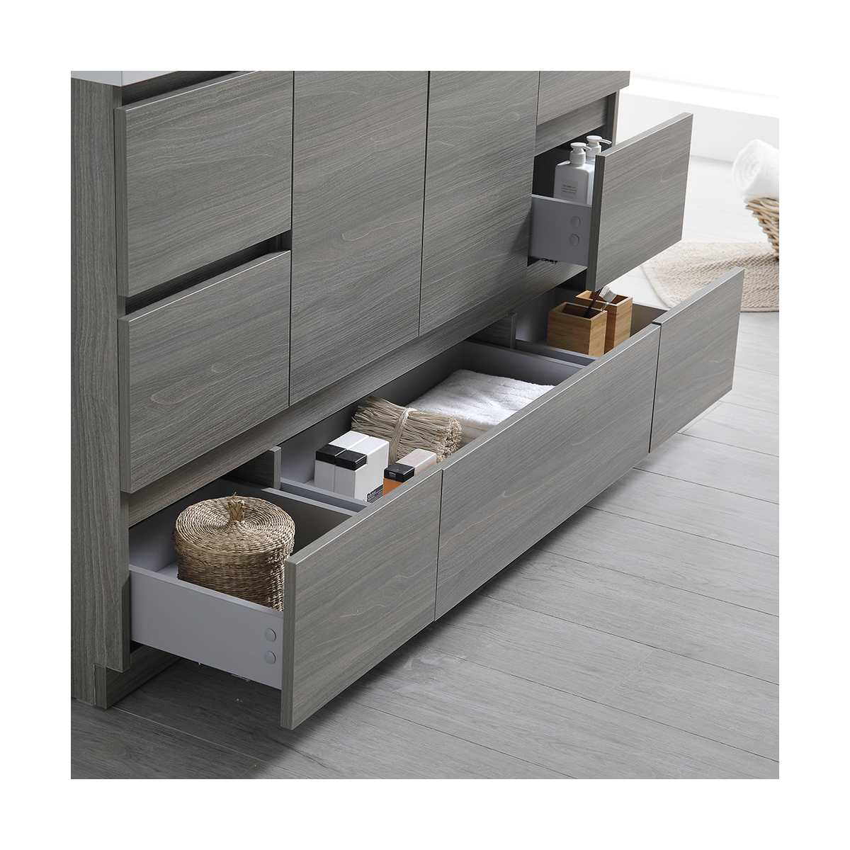 Lazzaro 60" Free Standing Single Basin Vanity Set with Cabinet, Acrylic Vanity Top, and Medicine Cabinet - image 25