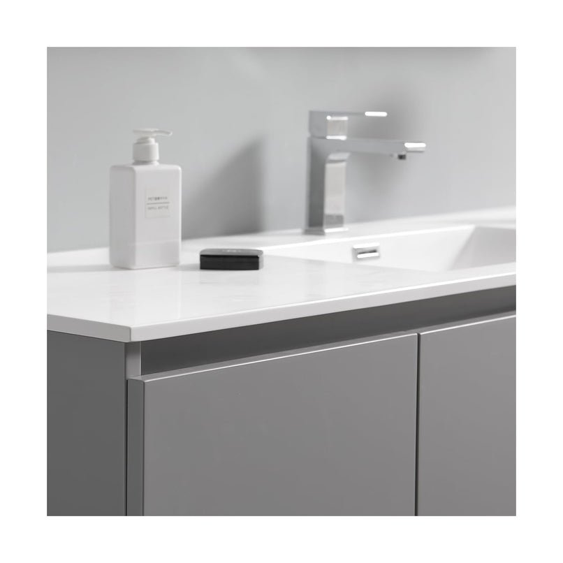 Lazzaro 60" Free Standing Single Basin Vanity Set with Cabinet, Acrylic Vanity Top, and Medicine Cabinet - image 27