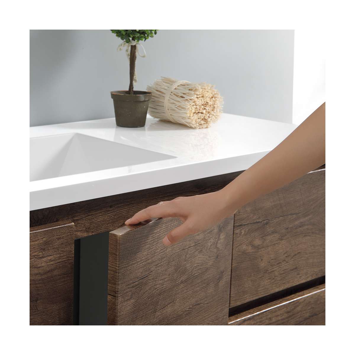 Lazzaro 60" Free Standing Single Basin Vanity Set with Cabinet, Acrylic Vanity Top, and Medicine Cabinet - image 38