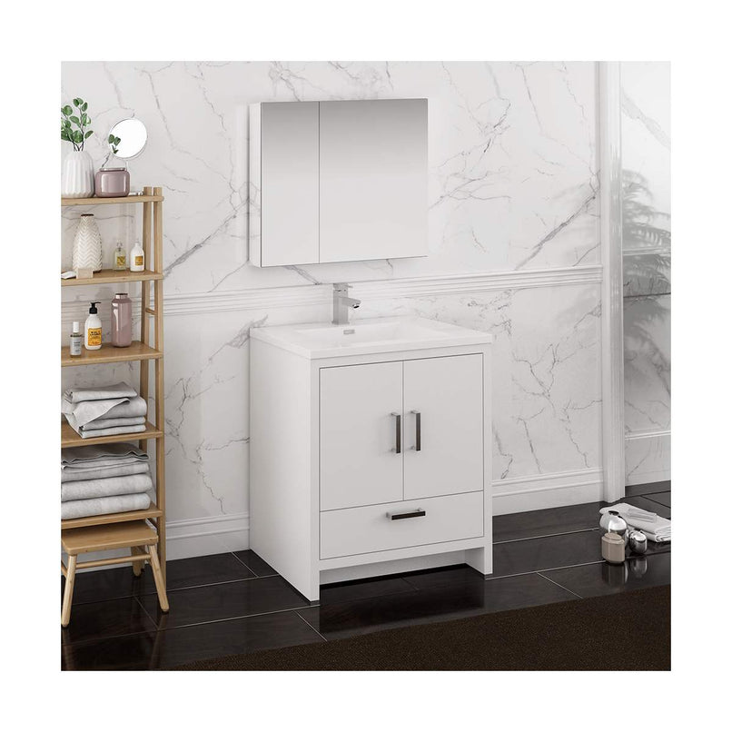 Imperia 30" Free Standing Single Basin Vanity Set with Cabinet, Acrylic Vanity Top, and Medicine Cabinet - image 3