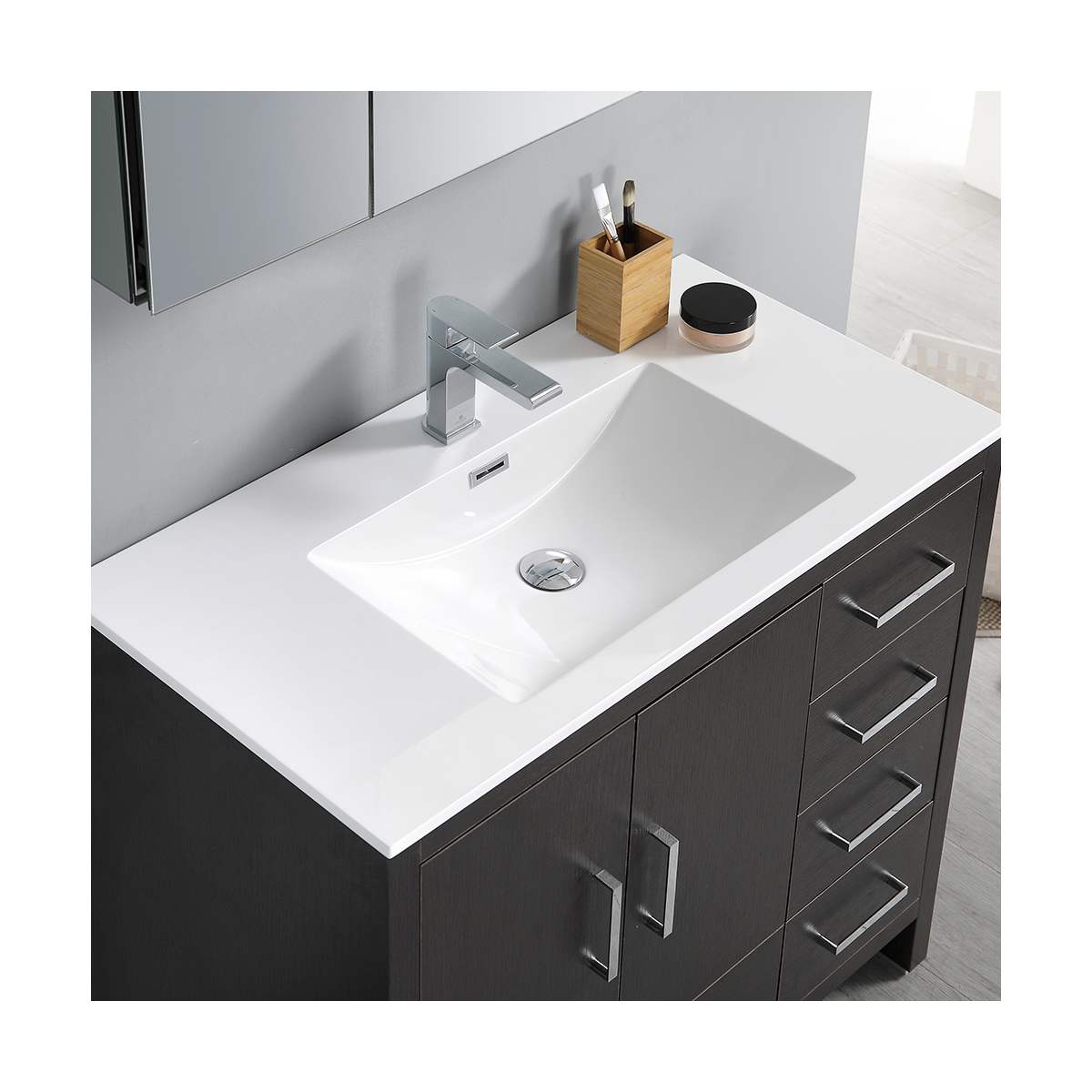 Imperia 36" Free Standing Single Basin Vanity Set with Cabinet, Acrylic Vanity Top, and Medicine Cabinet