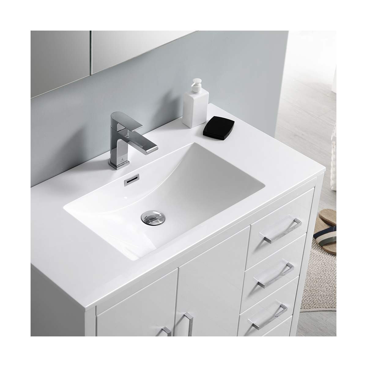 Imperia 36" Free Standing Single Basin Vanity Set with Cabinet, Acrylic Vanity Top, and Medicine Cabinet - image 8