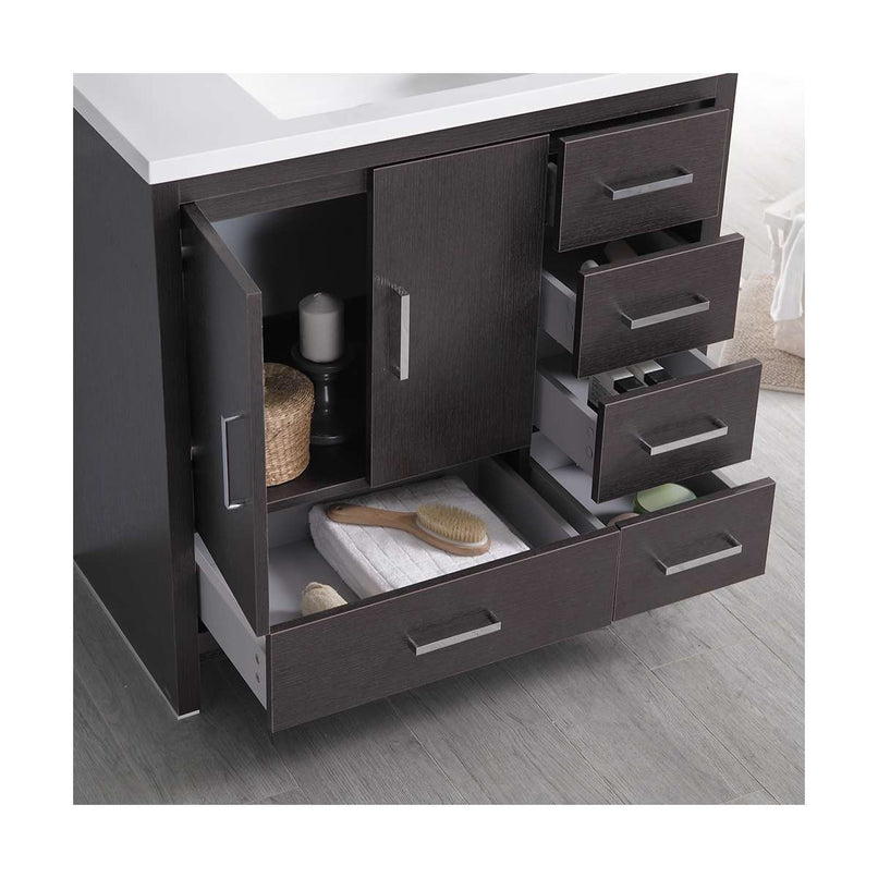 Imperia 36" Free Standing Single Basin Vanity Set with Cabinet, Acrylic Vanity Top, and Medicine Cabinet - image 9