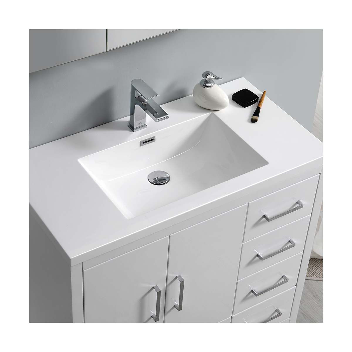 Imperia 36" Free Standing Single Basin Vanity Set with Cabinet, Acrylic Vanity Top, and Medicine Cabinet
