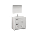 Imperia 36" Free Standing Single Basin Vanity Set with Cabinet, Acrylic Vanity Top, and Medicine Cabinet - image 1