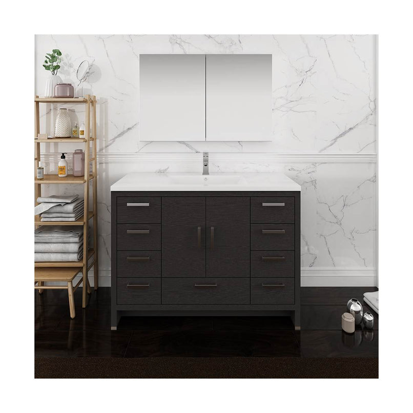 Imperia 48" Free Standing Single Basin Vanity Set with Cabinet, Acrylic Vanity Top, and Medicine Cabinet - image 4