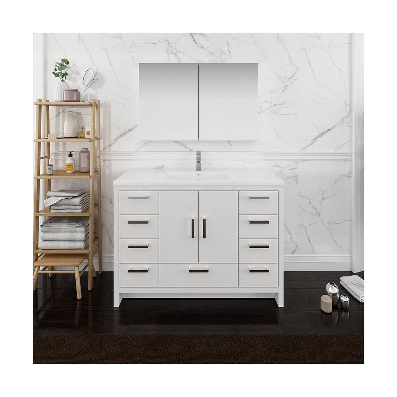 Imperia 48" Free Standing Single Basin Vanity Set with Cabinet, Acrylic Vanity Top, and Medicine Cabinet - image 5