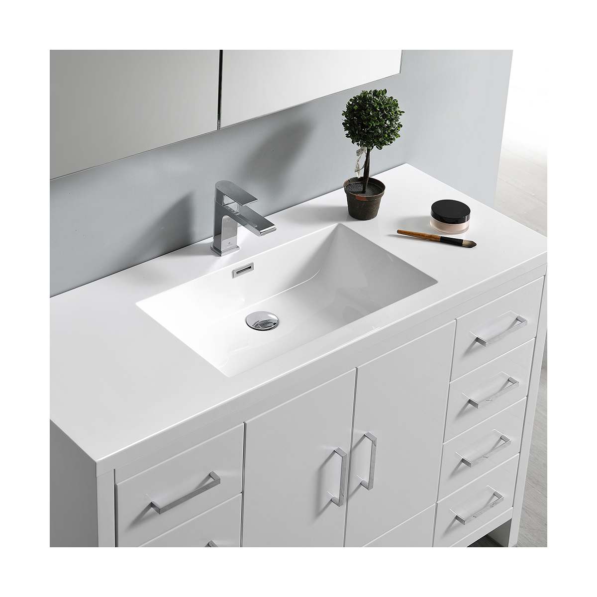 Imperia 48" Free Standing Single Basin Vanity Set with Cabinet, Acrylic Vanity Top, and Medicine Cabinet