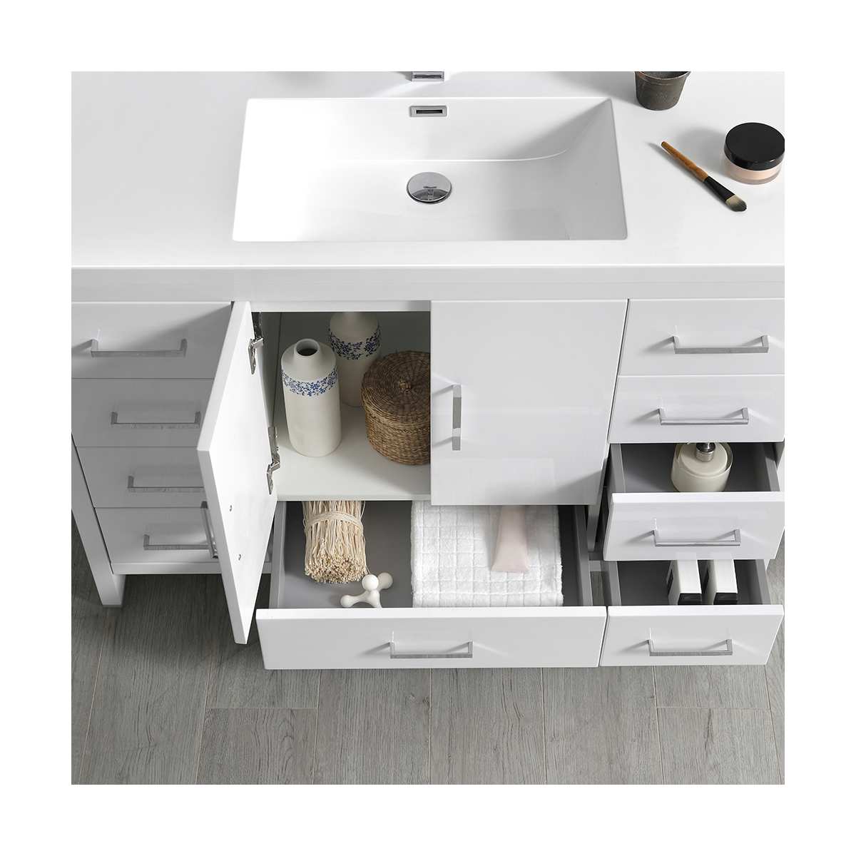 Imperia 48" Free Standing Single Basin Vanity Set with Cabinet, Acrylic Vanity Top, and Medicine Cabinet