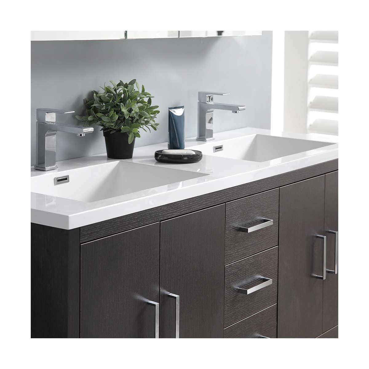 Imperia 60" Free Standing Double Basin Vanity Set with Cabinet, Acrylic Vanity Top, and Medicine Cabinet