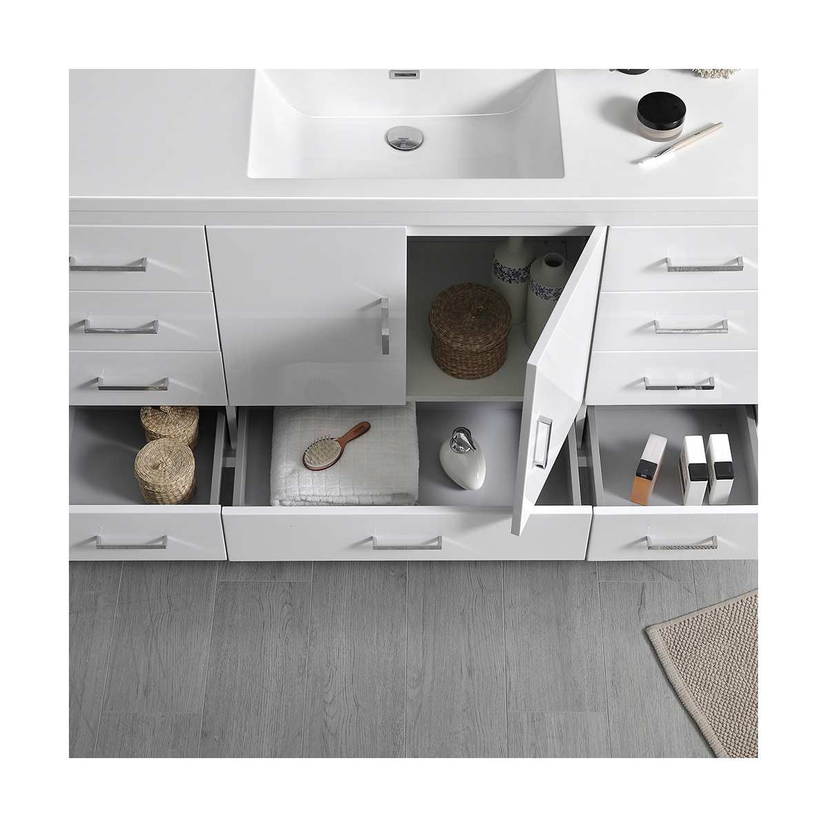 Imperia 60" Free Standing Single Basin Vanity Set with Cabinet, Acrylic Vanity Top, and Medicine Cabinet - image 17